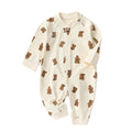 Cartoon Muslin Newborn Baby Long Sleeve Romper Brown by Baby Minaj Cruz