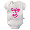 Gold Daddy Is My Hero Funny Print Short Sleeve Bodysuit Baby by Baby Minaj Cruz