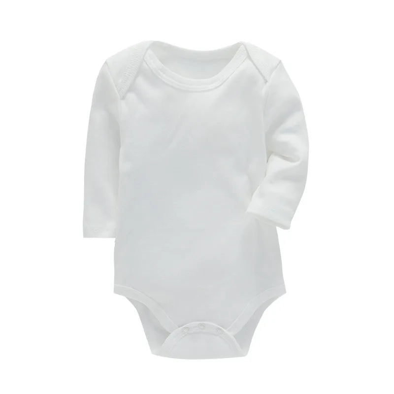 Unisex organic cotton romper Long Sleeve 3Months-24Months White by Baby Minaj Cruz