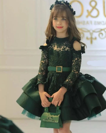 Princess Sleeve Lace Formal Junior Bride Wedding Dresses Green United state by Baby Minaj Cruz