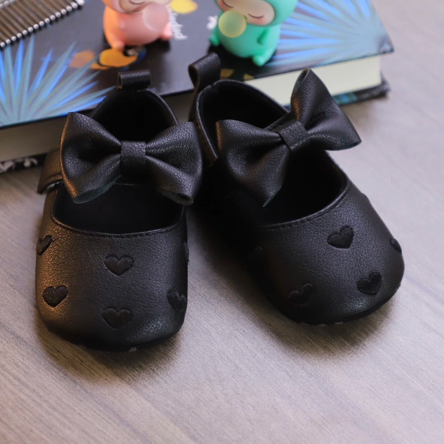 Embroidery Baby Girl Toddler Shoes black by Baby Minaj Cruz