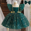 Green Sequins Short sleeves Birthday Tutu Dress by Baby Minaj Cruz