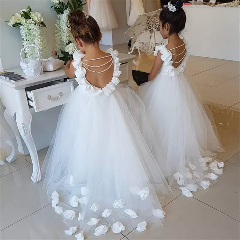 Ivory Flower Girl Dresses For Weddings white by Baby Minaj Cruz