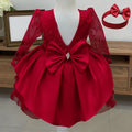 Red Embroidery Floral Birthday Princess Costume Dress wine Red by Baby Minaj Cruz