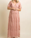 Pregnancy Photoshoot Maxi Dress pink by Baby Minaj Cruz