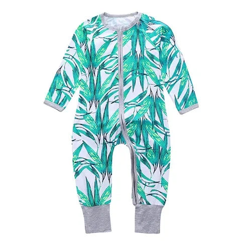Newborn infant sweatshirt romper Long Sleeve Toddler Outfits Green by Baby Minaj Cruz