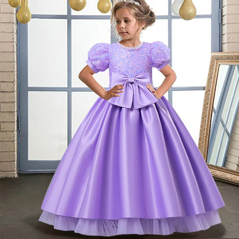 Satin Princess Formal Birthday Princess Dress purple by Baby Minaj Cruz
