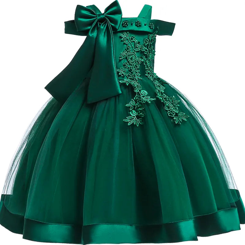 Sleeveless Green Elegant Flower Girl Dresses by Baby Minaj Cruz