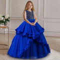 Elegant Sleeveless Bridesmaid Princess Dress blue by Baby Minaj Cruz