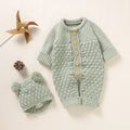 Newborn Knit Baby Romper Boot Mitten Solid Long Sleeve 4PC light green by Baby Minaj Cruz