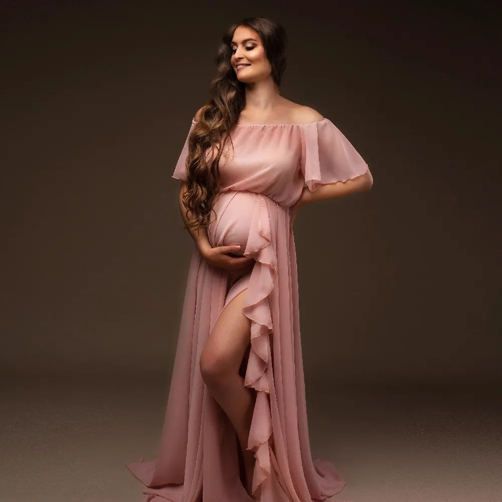 Maternity Photography Bohemian Dress Pink One Size by Baby Minaj Cruz