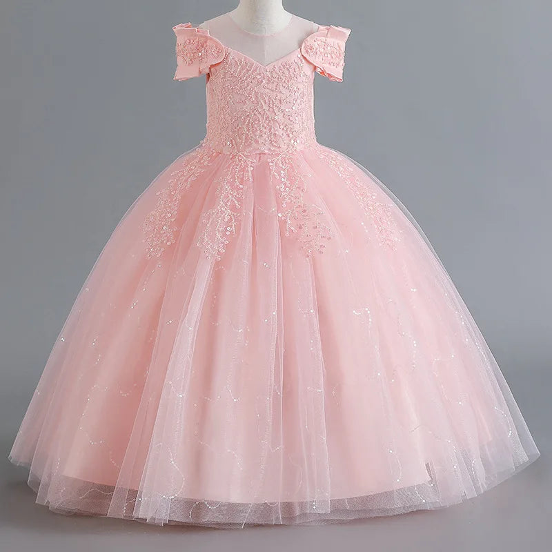 Sequined Puff-Sleeved Fluffy Princess Birthday Dress by Baby Minaj Cruz