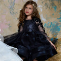 Knee Length Sequin Tulle Flower Girl Dresses Black by Baby Minaj Cruz