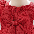 Red Flower Girl Short Sleeves dresses by Baby Minaj Cruz