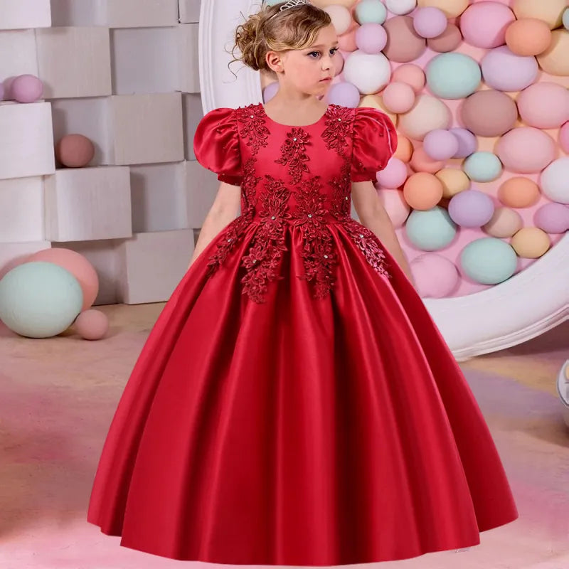 Satin Princess Formal Birthday Princess Dress by Baby Minaj Cruz