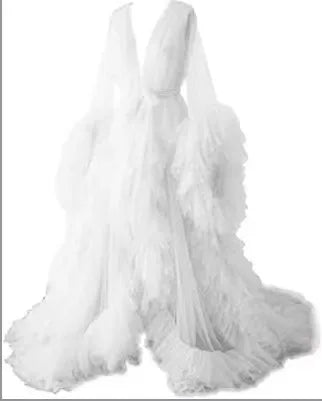 Fluffy Maternity Photo Shoots Gown White by Baby Minaj Cruz