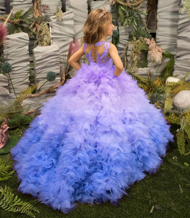 Princess Lace Flower Girl Dresses Sleeveless With Tulle Skirt by Baby Minaj Cruz