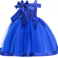 Sleeveless Green Elegant Flower Girl Dresses blue by Baby Minaj Cruz