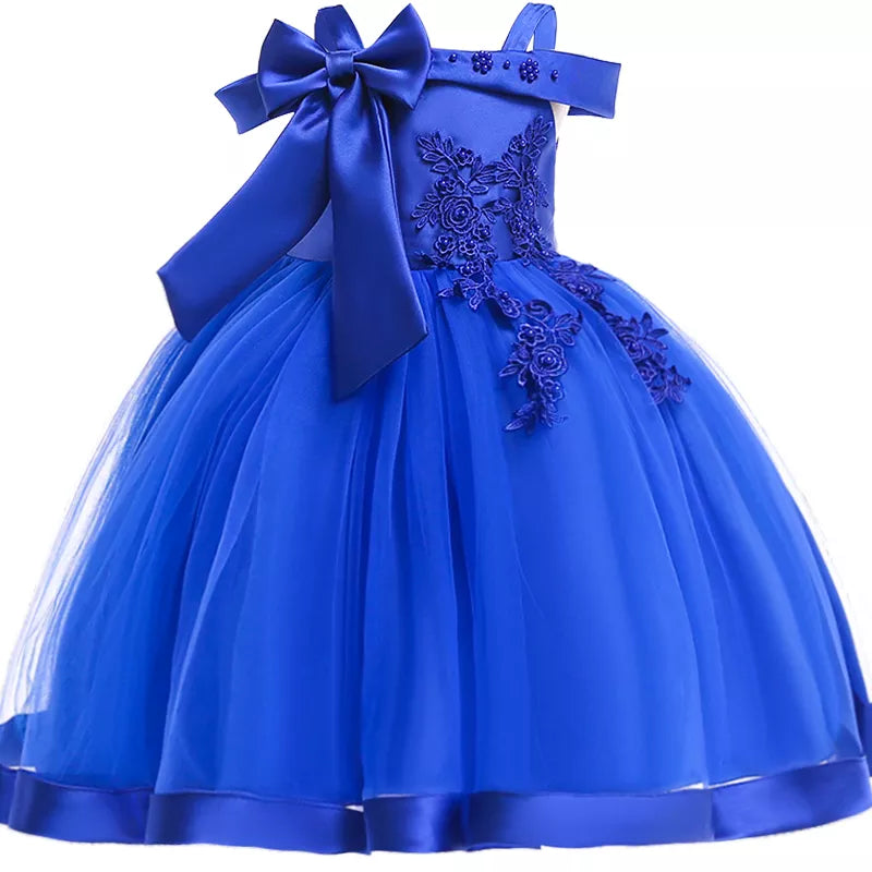 Sleeveless Green Elegant Flower Girl Dresses blue by Baby Minaj Cruz