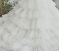 Fluffy Elegant White Flower Girl Dress With Layered by Baby Minaj Cruz