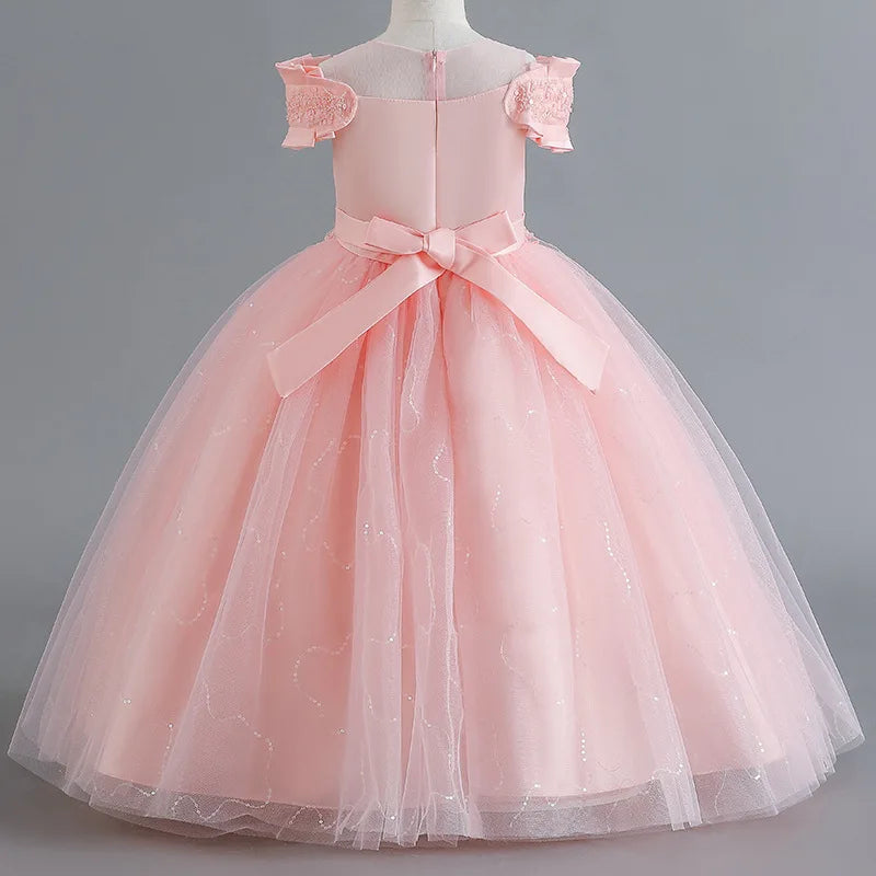 Sequined Puff-Sleeved Fluffy Princess Birthday Dress by Baby Minaj Cruz