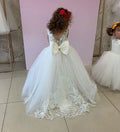 Cute Ball Gown White Flower Girl Dresses With Long Sleeves by Baby Minaj Cruz