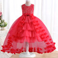Sequin Flower Girl Sleeveless Princess Birthday Party Dress red by Baby Minaj Cruz