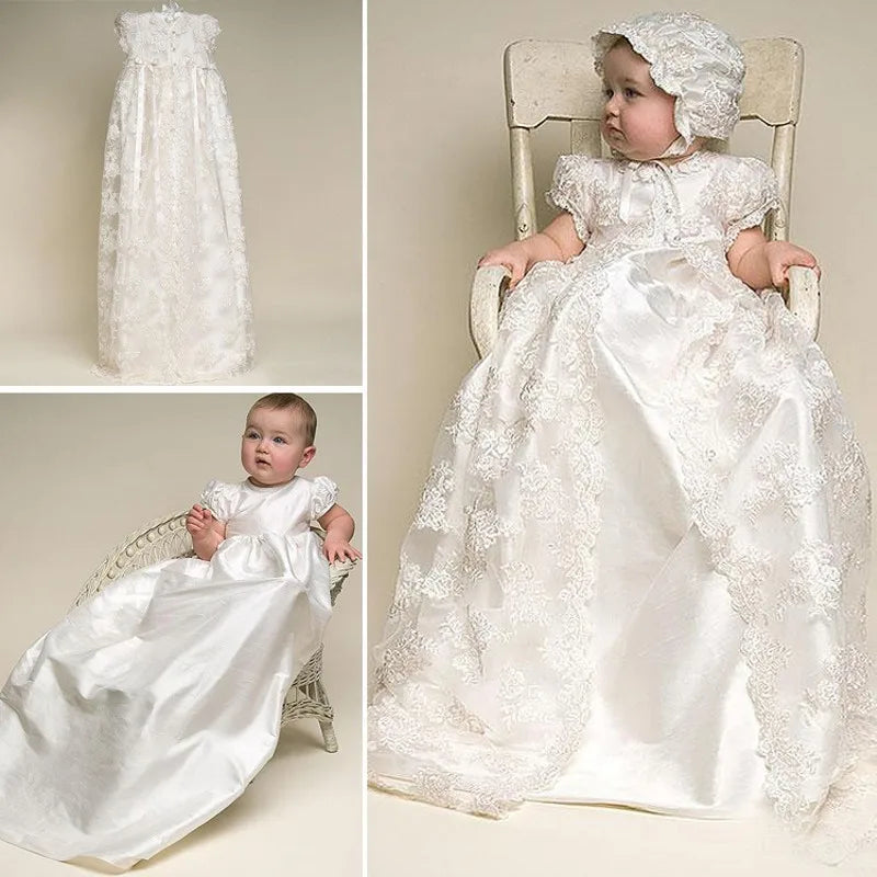 Infant Lace Baptism Dresses Baby Girl Gown Set by Baby Minaj Cruz