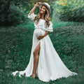 White Cotton Boho Maternity Maxi Dress white by Baby Minaj Cruz
