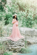 Long Maternity Dresses For Photography pink by Baby Minaj Cruz