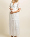 Pregnancy Photoshoot Maxi Dress white by Baby Minaj Cruz