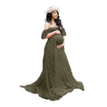 Long Maternity Dresses For Photography dark Green by Baby Minaj Cruz