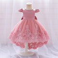 Embroidery Girls Birthday Party Princess Dresses dark pink by Baby Minaj Cruz