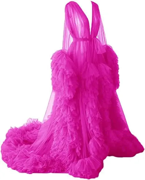 Fluffy Maternity Photo Shoots Gown Rose Red by Baby Minaj Cruz