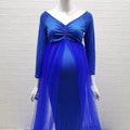 Long Tulle Maternity Photography Dress Blue by Baby Minaj Cruz