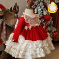 Baby Girl Velvet Christmas Dress Vintage Elegant Bow Tutu For Toddlers by Baby Minaj Cruz