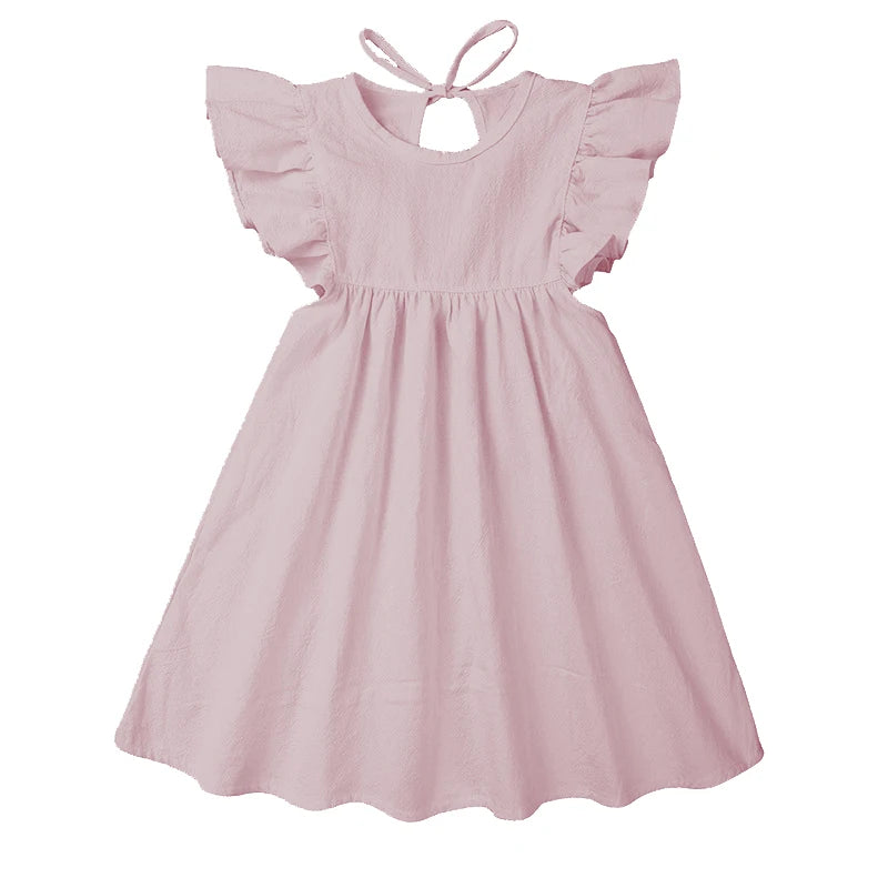 Cotton Summer Princess Dress For Baby Girl 1st Birthday pink by Baby Minaj Cruz