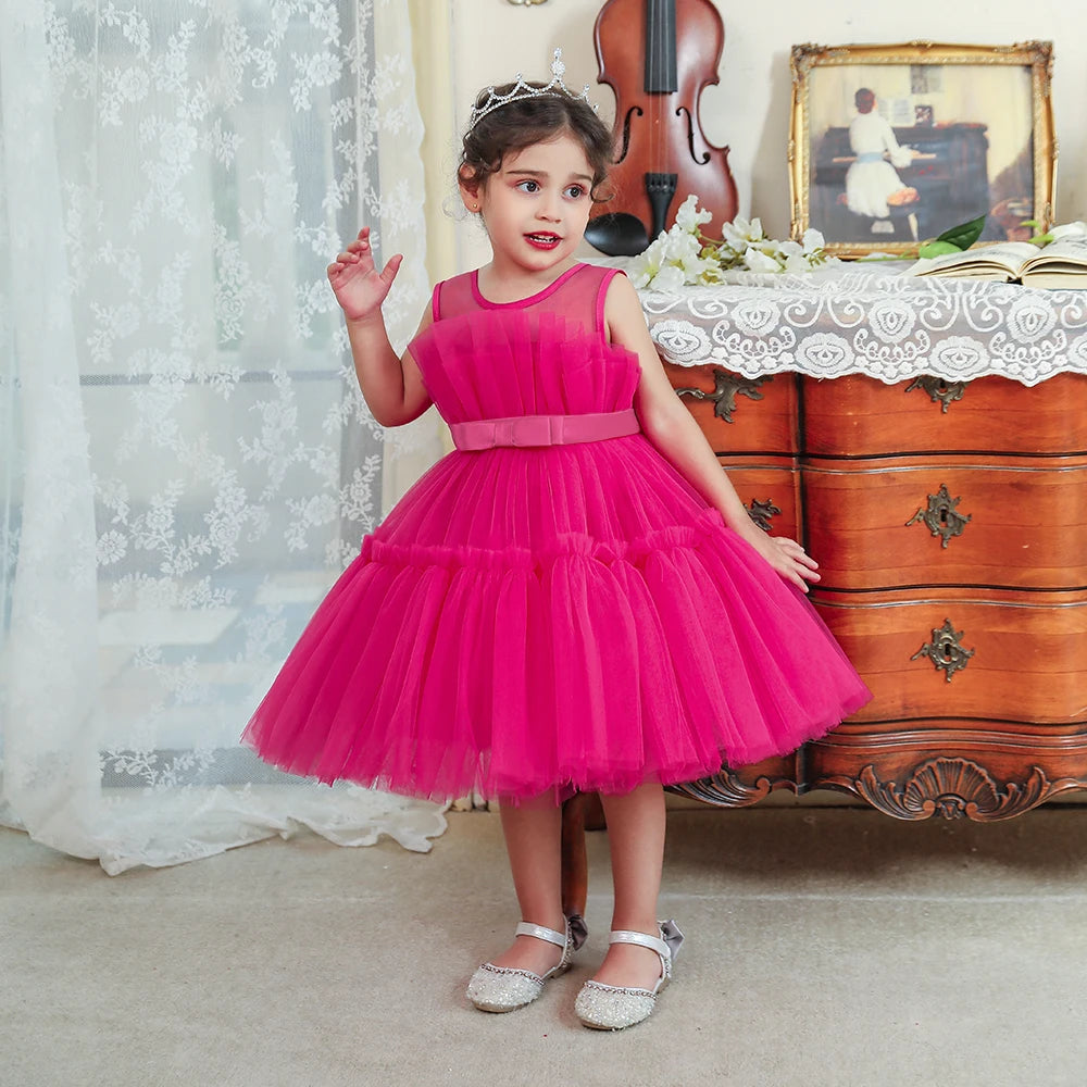 Wedding Elegant 1st Birthday tutu dress princess dark pink by Baby Minaj Cruz