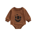 Newborn Infant Sweatshirt Romper Floral Print Long Sleeve dark brown by Baby Minaj Cruz