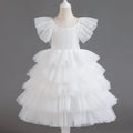 Elegant Princess Girls White Flower Girl Dress by Baby Minaj Cruz