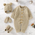 Newborn Knit Baby Romper Boot Mitten Solid Long Sleeve 4PC by Baby Minaj Cruz