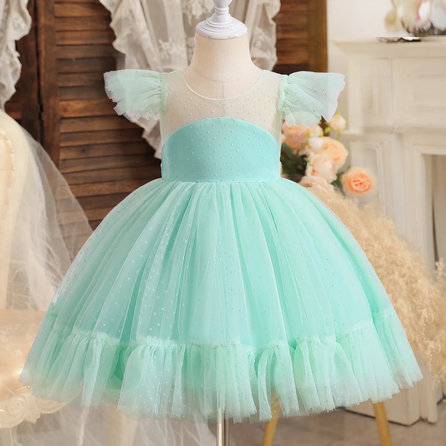 Elegant Dress for Evening Party Princess Gown Green by Baby Minaj Cruz