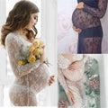 Women V-neck Lace Maternity Maxi Dresses by Baby Minaj Cruz