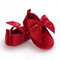 Baby Girls Infant Bow Flat Shoes red by Baby Minaj Cruz