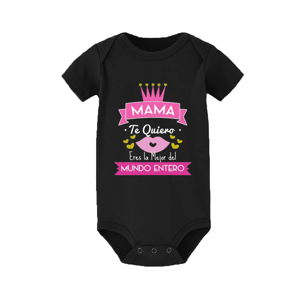 Newborn Short Sleeve rompers for babies Black by Baby Minaj Cruz