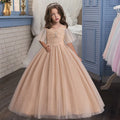 Princess Ankle-Length Flower Girl Dress Lace Tulle Sleeveless by Baby Minaj Cruz