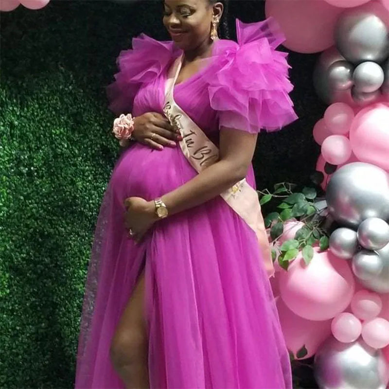 fluffy tulle maternity dress Photoshoot Props Rose Red United State by Baby Minaj Cruz