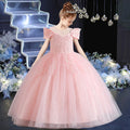 Sequined Puff-Sleeved Fluffy Princess Birthday Dress by Baby Minaj Cruz