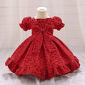 Red Flower Girl Short Sleeves dresses Red by Baby Minaj Cruz