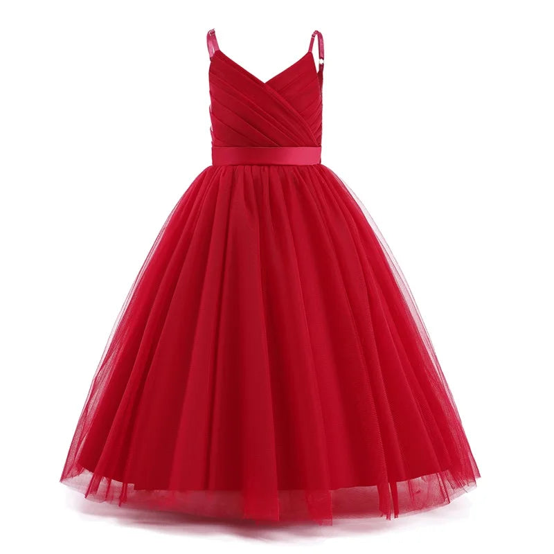 Red Princess Flower Girl Dresses for Wedding Red by Baby Minaj Cruz